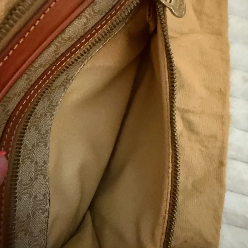 VINTAGE 1997 Celine Macadam Canvas and Leather Clutch/Wristlet